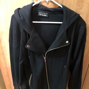 The Kooples Sport Black Motorcycle Jacket Inspired Hoodie L